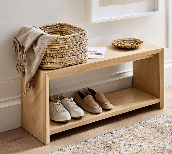 Blair Herringbone Shoe Bench (36