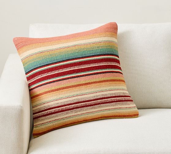 Handwoven Striped Pillow Cover