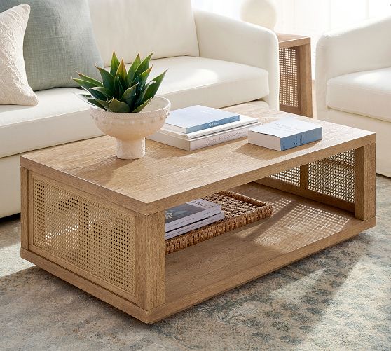 Marina Rectangular Cane Coffee Table (46