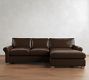 PB Comfort Modern Roll Arm Leather Chaise Sectional (105"&ndash;131")