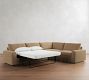 Sierra Leather 3-Piece Wedge Sleeper Sectional (139")