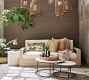 Indio Eucalyptus Modern Platform Outdoor Sofa (77")