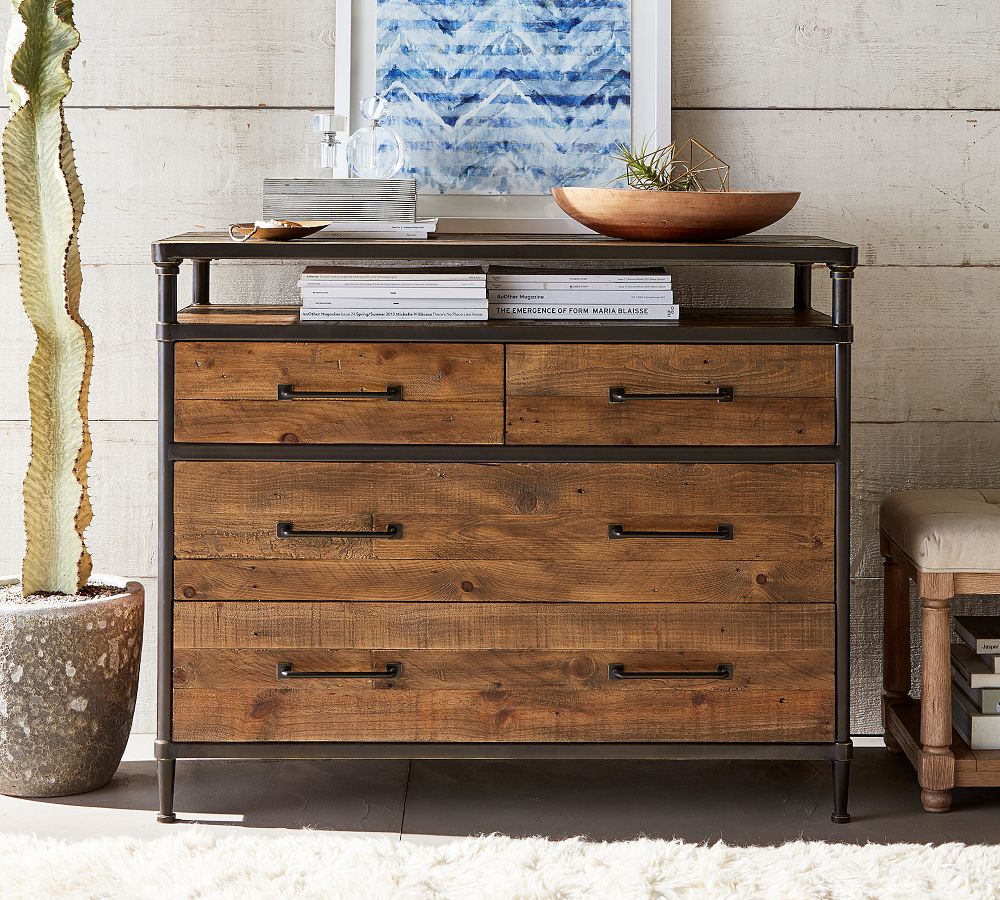 pottery barn dresser Juno Reclaimed Wood 4-Drawer (44
