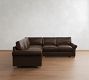 PB Comfort Modern Roll Arm Leather 3-Piece L-Shaped Sectional (108")