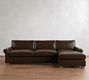 PB Comfort Modern Roll Arm Leather Chaise Sectional (105"&ndash;131")