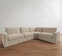 Westwood Square Arm Slipcovered 3-Piece Wedge Sleeper Sectional (127")