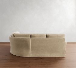 Buchanan Roll Arm Slipcovered 3-Piece Curved Wedge Sectional (100")
