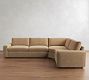 Sierra Leather 3-Piece Wedge Sleeper Sectional (139")