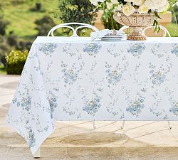 LoveShackFancy Summer Blue Rose Cotton Outdoor Oilcloth