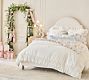 LoveShackFancy White Embellished Rosette Duvet Cover