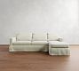 York Square Arm Deep Seat Slipcovered Chaise Sectional (84"&ndash;115")