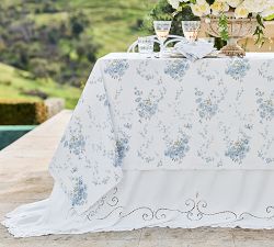 LoveShackFancy Summer Blue Rose Cotton Outdoor Oilcloth