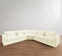 Westwood Square Arm Deep Seat Slipcovered 3-Piece L-Shaped Wedge Sleeper Sectional (132")