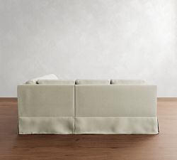 York Square Arm Slipcovered 3-Piece L-Shaped Sectional (92")