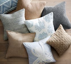 Coral Embroidered Pillow Cover