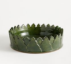 Glossy Green Tree Decorative Bowl