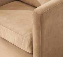 Ayden Barrel Arm Leather Swivel Chair