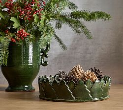 Glossy Green Tree Decorative Bowl