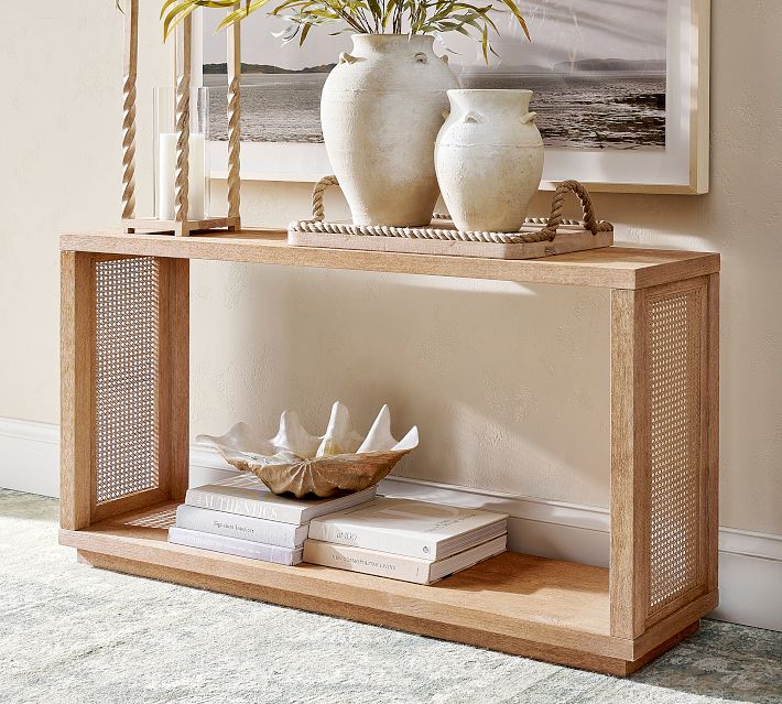 Marina Cane Console Table (60