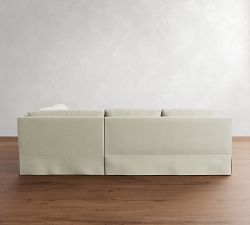 York Square Arm Slipcovered 3-Piece Wedge Sleeper Sectional (117")