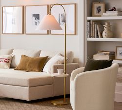 Sinclair Metal Arc Floor Lamp with Marble Tray (66")