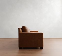 York Square Arm Leather Sofa (60"&ndash;95")