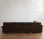 PB Comfort Modern Roll Arm Leather 4-Piece Chaise Sectional (137")