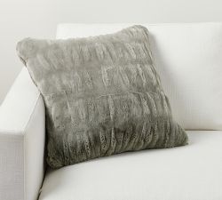 Faux Fur Ruched Pillow Cover