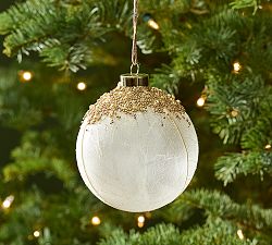 Glass Gold Leaf Print Ornament