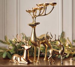 Brass Reindeer Centerpiece