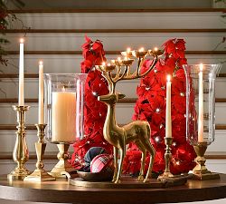 Brass Reindeer Centerpiece