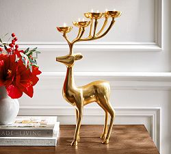 Brass Reindeer Centerpiece