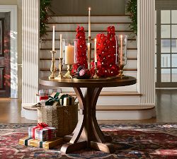 Faux Lit Poinsettia Cone Tree