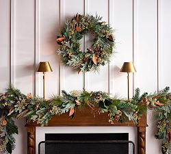 Faux Holiday Citrus Wreath &amp; Garland