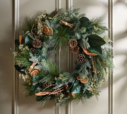 Faux Holiday Citrus Wreath &amp; Garland
