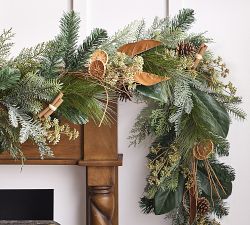 Faux Holiday Citrus Wreath &amp; Garland