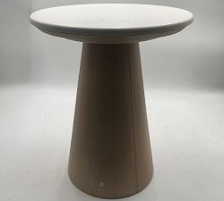 Open Box: Ansel Round Quartz Side Table (18") - White, Fog