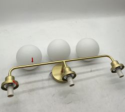 Open Box: Belling Triple Sconce (28") - Milk Glass, Brass