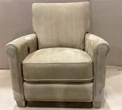 Open Box: Irving Roll Arm Leather Power Recliner without Nailheads (38") - Nubuck Camel