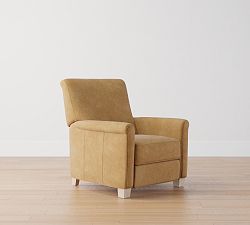Open Box: Irving Roll Arm Leather Power Recliner without Nailheads (38") - Nubuck Camel
