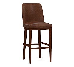 Open Box: Layton Leather Bar Stool (31.5") - Statesville Molasses, Mahogany