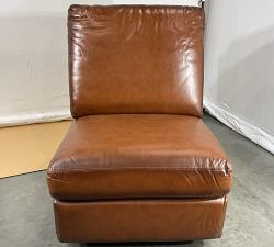 Open Box: Turner Leather Armless Chair - Burnished Saddle