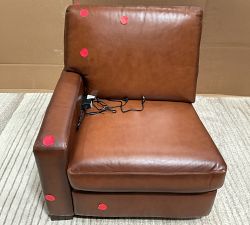 Open Box: Turner Leather Square Arm Left Power Recliner - Burnished Saddle
