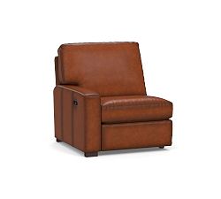 Open Box: Turner Leather Square Arm Left Power Recliner - Burnished Saddle