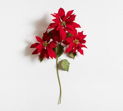 Faux Poinsettia Stem 