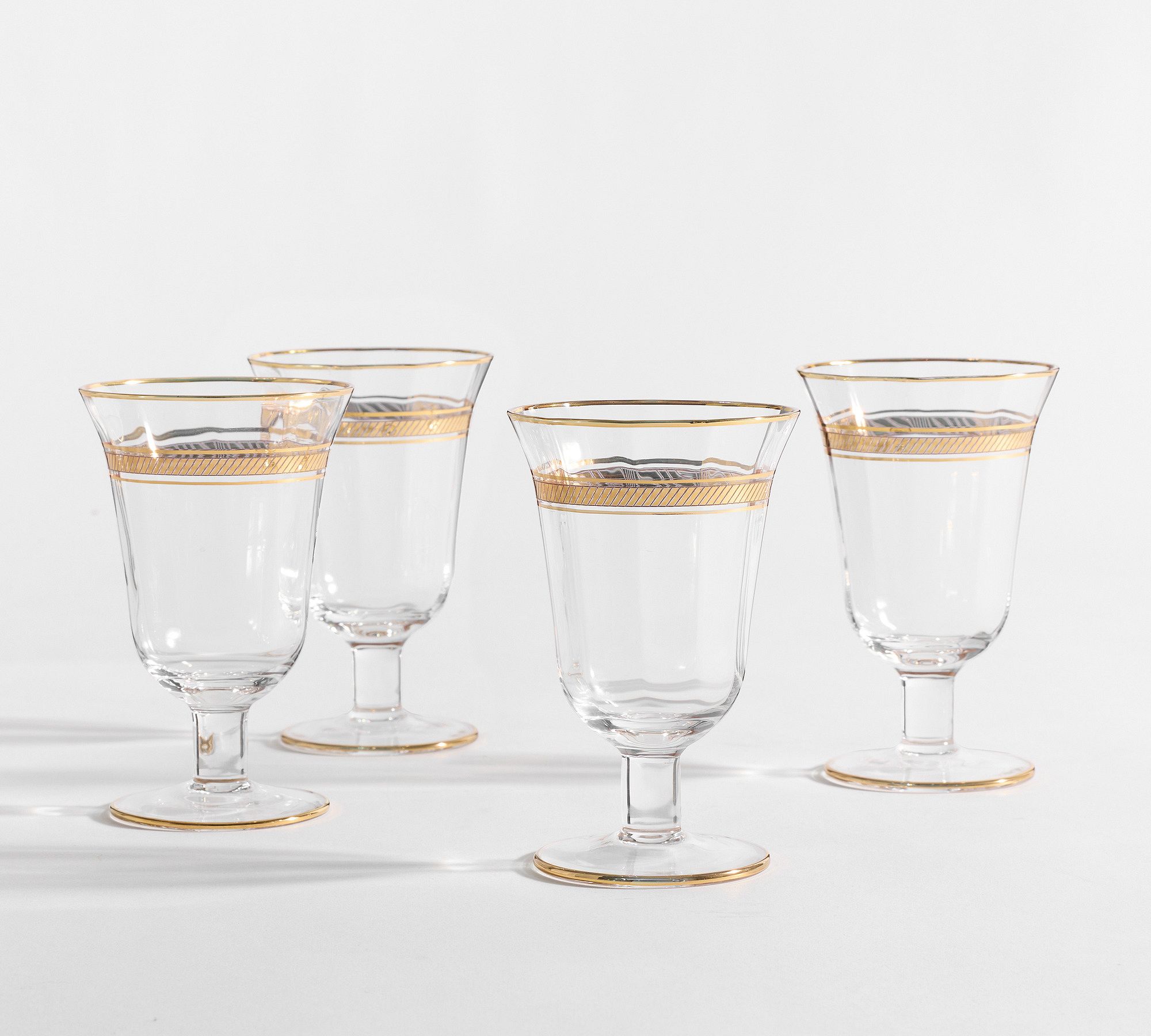 Gold Rim Goblets - Set of 4