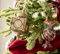 Gold Glitter Clock Ornament