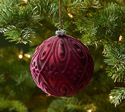Textured Velvet Ornament - Set of 4