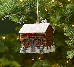 Snowy Cabin Ornament