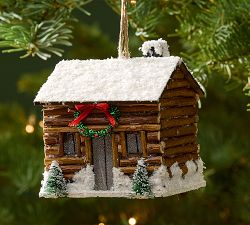 Snowy Cabin Ornament